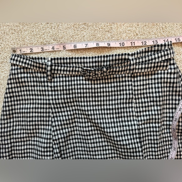 NWT Reformation Rory Linen Belt Buckle Mini Skirt Remy Check Gingham Plaid 0 - Picture 7 of 9